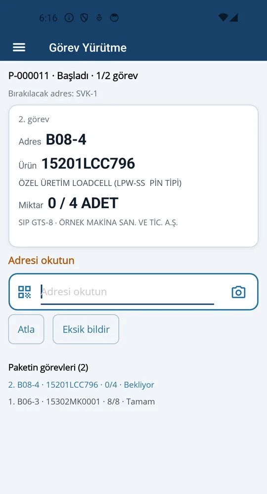 El terminalinde görev yürütme